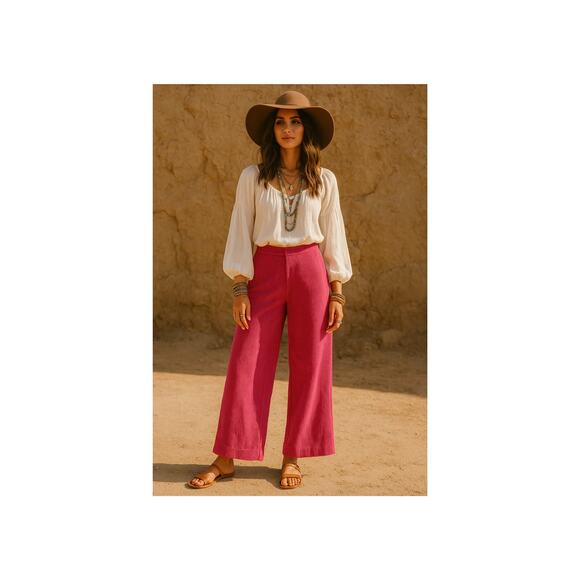 Prologue Pink Corduroy Wide-Leg Pants Sz 4 Boho Hippie Barbiecore Style - Picture 1 of 6